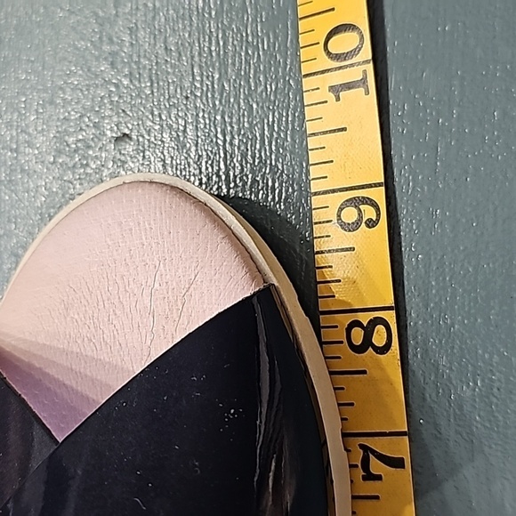 Puche sandles made in Spain. Navy blue patten‎ leather. Cork wedge.size 6… - Picture 8 of 9